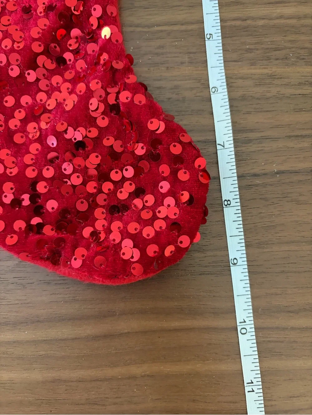 Holiday Style Monogram N Mini Stocking Red Sequins New With Tags